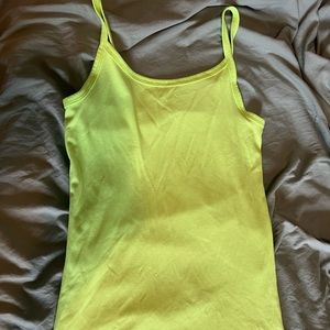 No Boundaries Plain Highlighter Yellow Stretchy Women’s Tank Top